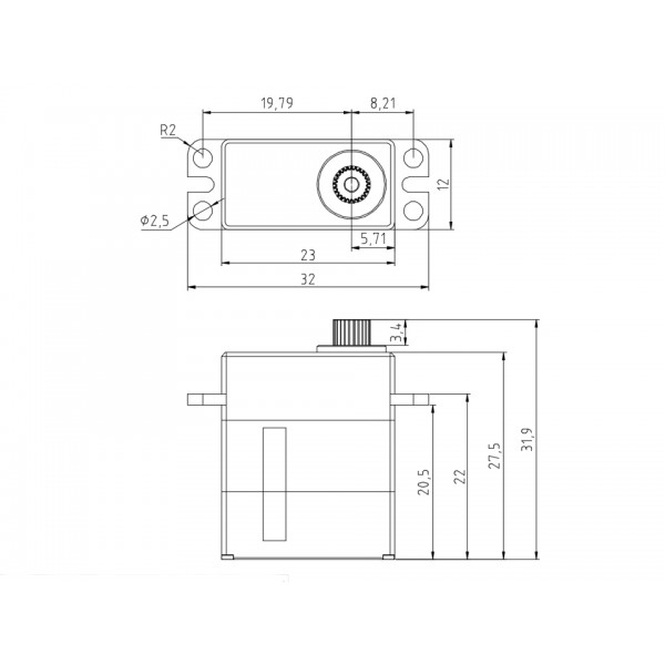 Precision HV Micro Servo Full Metal Gear JST ZH1.25 3P