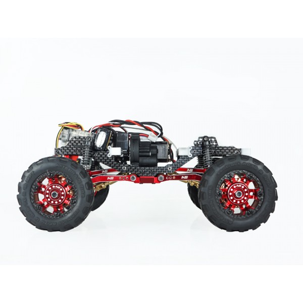 Aluminum/ Carbon Fiber Conversion Chassis Kit (RED) - FMS FCX24