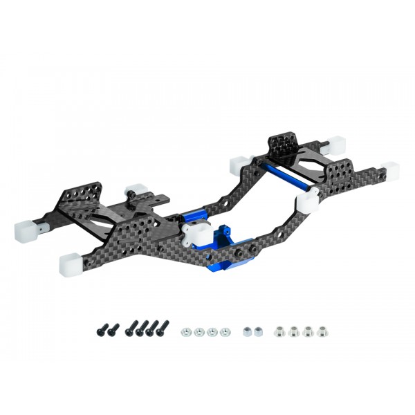 Aluminum/ Carbon Fiber Conversion Chassis Kit (BLUE) - FMS FCX24