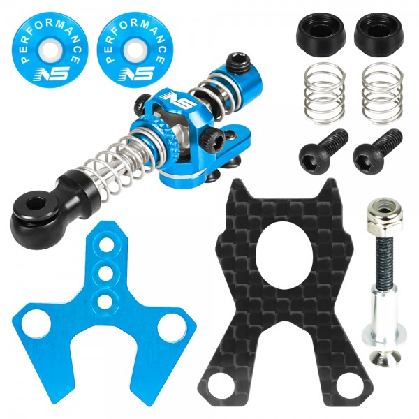 Adjustable Disk Damper w/ Dual-Spring Center Shock Set (BLUE) - Kyosho Mini-Z MR04