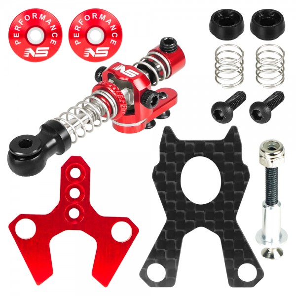 Adjustable Disk Damper w/ Dual-Spring Center Shock Set (RED) - Kyosho Mini-Z MR04