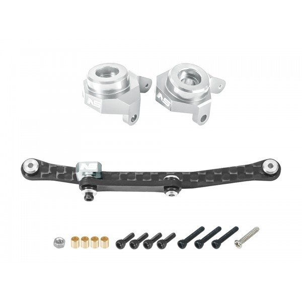 CNC Carbon Steering Links w/ Aluminum Knuckles - AXIAL SCX24 / AX24