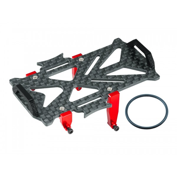 Aluminum Carbon Battery Mount (RED) - AXIAL SCX24