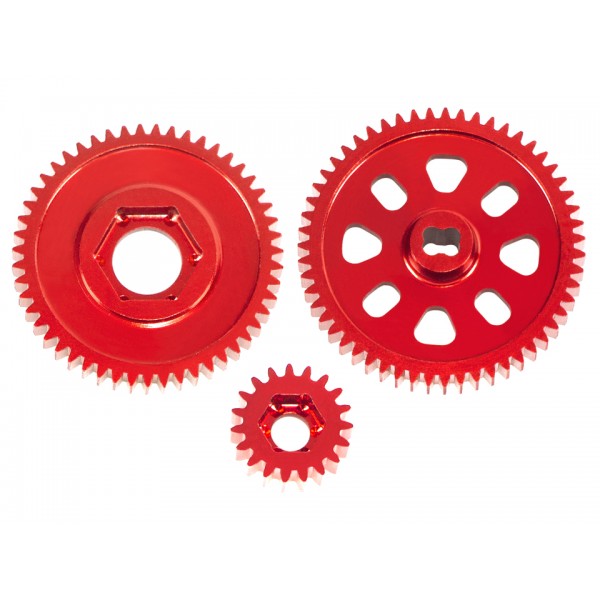 CNC Aluminum Spur and Transmission Gear set (RED) - AXIAL SCX24 / AX24