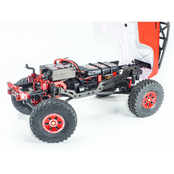 CNC Aluminum Carbon Front Bumper (RED) - AXIAL SCX24