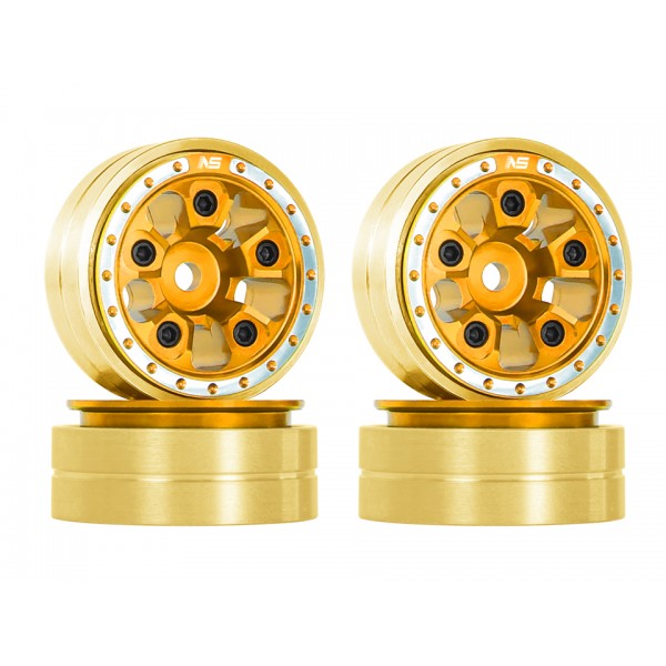 CNC Brass / Aluminum Beadlock Rim Set (GOLD) - AXIAL SCX24 / AX24