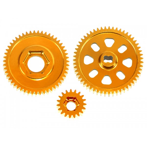 CNC Aluminum Spur and Transmission Gear set (GOLD) - AXIAL SCX24 / AX24