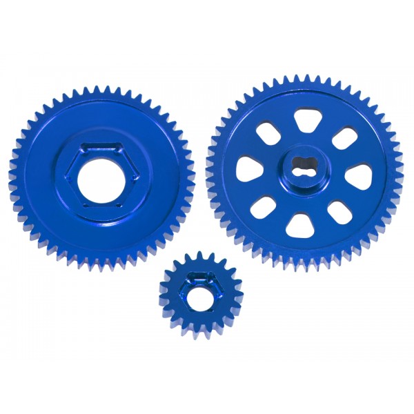 CNC Aluminum Spur and Transmission Gear set (BLUE) - AXIAL SCX24 / AX24