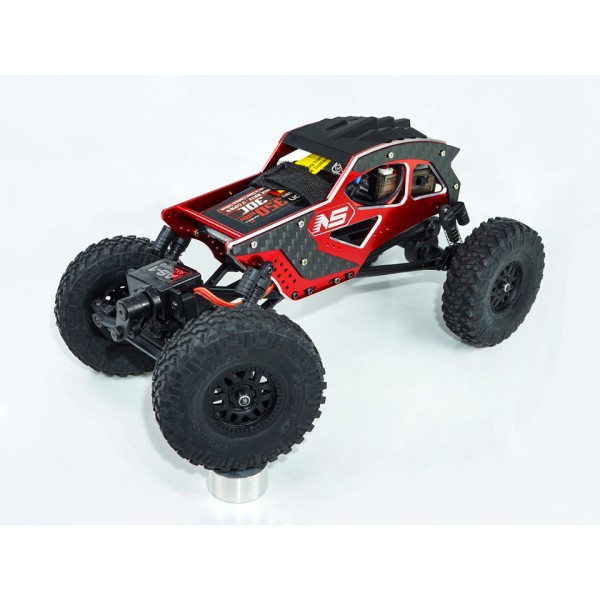 Aluminum/Carbon Fiber Conversion Chassis Kit (BLACK) - AXIAL SCX24